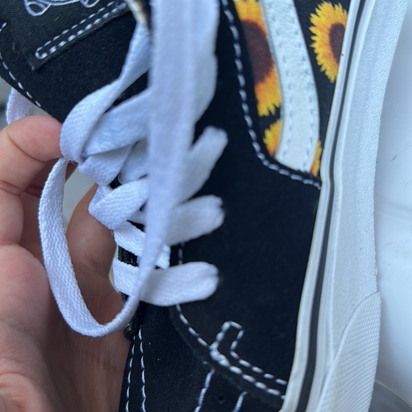 Vans Sunflower yellow and black high top sneaker girls kids size 3 - Picture 9 of 13